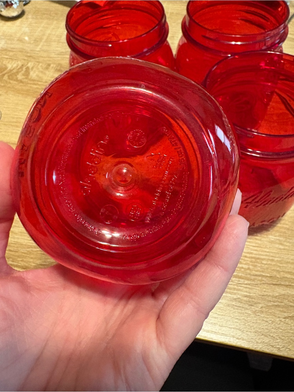 Red Mason Jars - Set of 4 - Picture 4 of 9